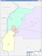 La Paz Wall Map Color Cast Style